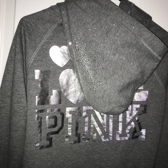 Grey Zipper up with rhinestones - Picture 3 of 4